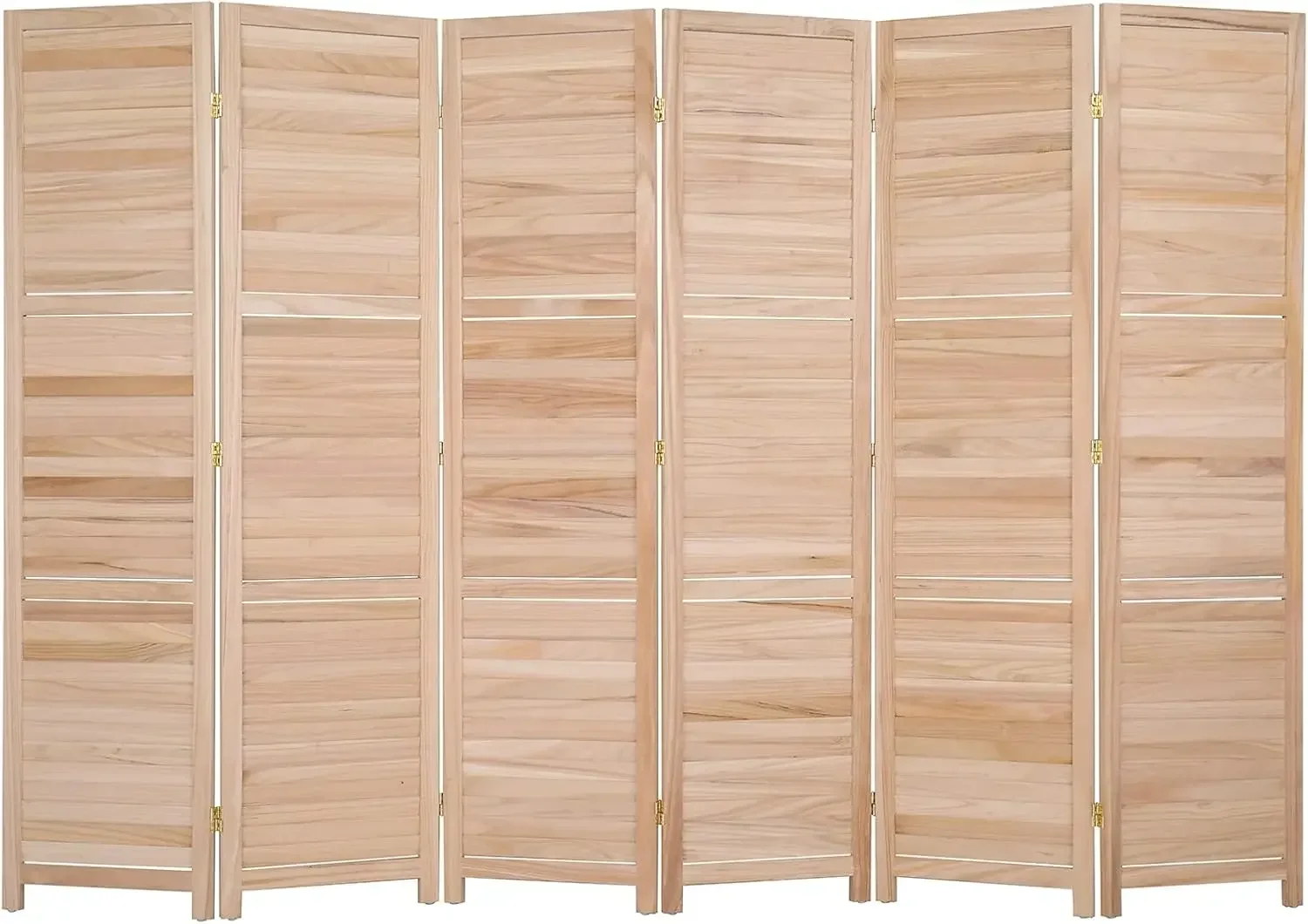 

Wood Room Divider Privacy Screen, 5.9 Ft Tall Folding Partition Wall Divider, Indoor Freestanding Hinged Space Separator (Natura