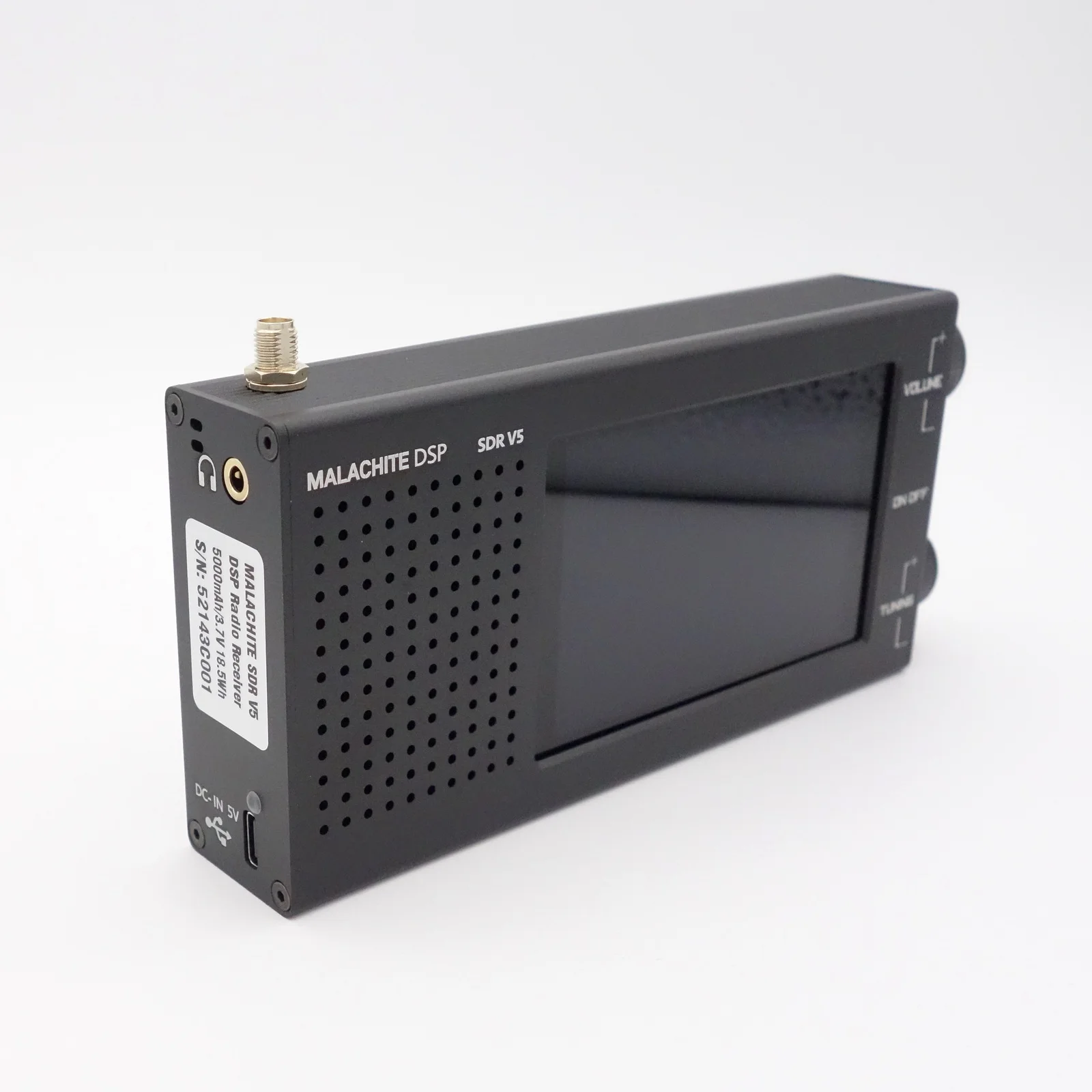 Receptor de radio V5 de malaquita Dsp Sdr 1.10d con placa opcional de metal 5000mah Am Cw Ssb Nfm Wfm