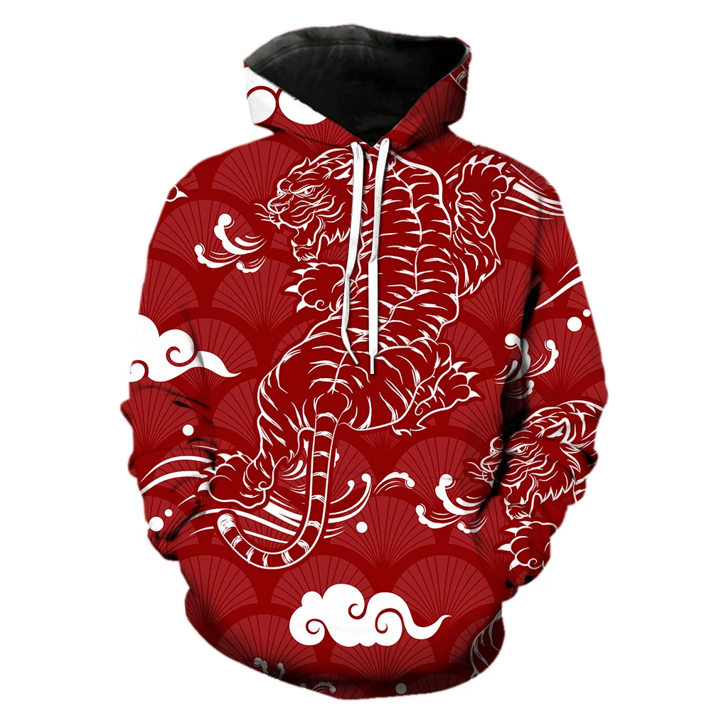 

Cartoon Animal Tiger Men's Hoodies Hip Hop Fashion Sweatshirts Streetwear 2022 Hot Sale Long Sleeve Spring 3D Print Tops Unisex