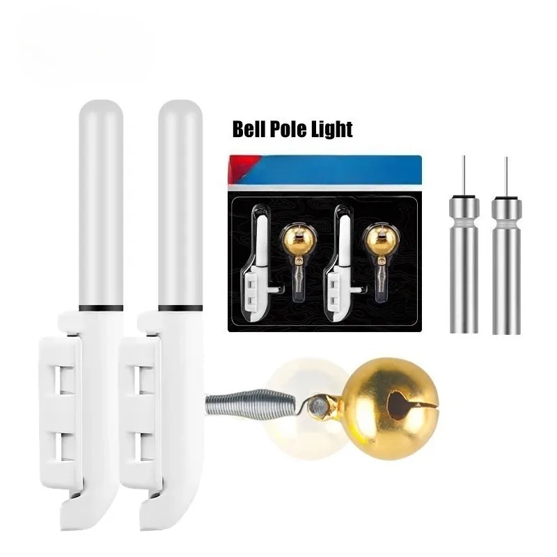 2 Pcs Set LED Flash Fishing Rod Tip Light Electronic Bite Alarms Tools for Night Fishing Rods Accessories Sensitive Detection