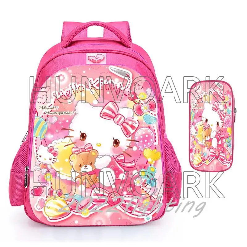 Pink Hello Kitty School Bags Lovely Orthopedic Girls Primary Backpack Kids Back to School Gift Cartoon Mochilas