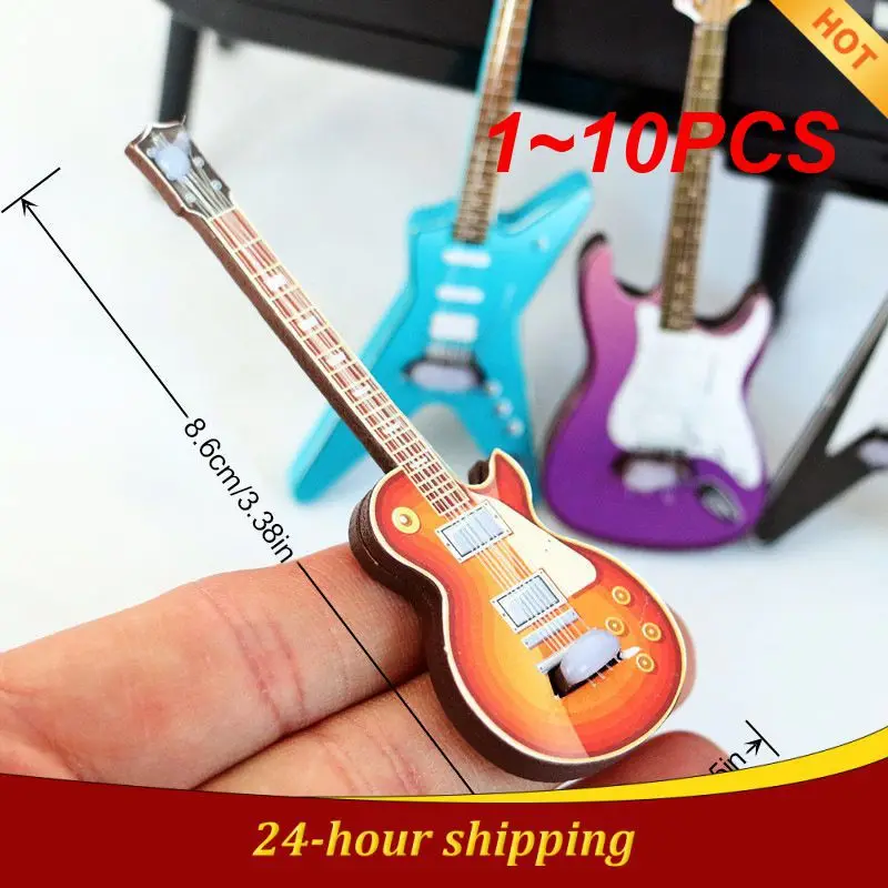 

1~10PCS Dollhouse Miniature Guitar Toys Dollhouse Musical Instrument Model Dolls House Furniture Decoration Accessories