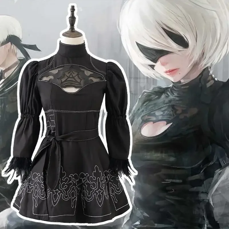 Nier Automaten Cosplay Kostuum Yorha 2B Pruik Sexy Outfit Games Pak Rollenspel Halloween Kostuums voor Vrouwen Party Fancy Dress MS506