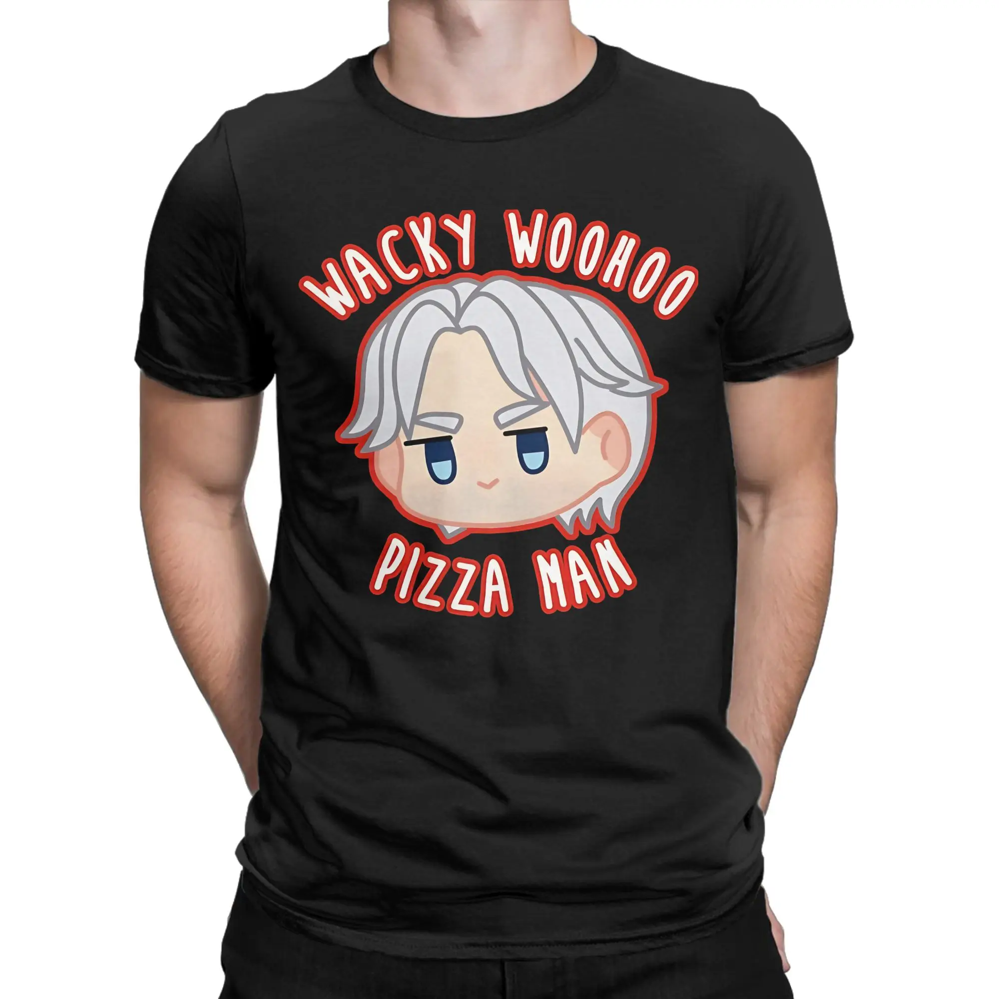 Wacky woohoo pizza man Novelty 100% Cotton T-Shirt D-Devil May Cry Tees Tops For Men