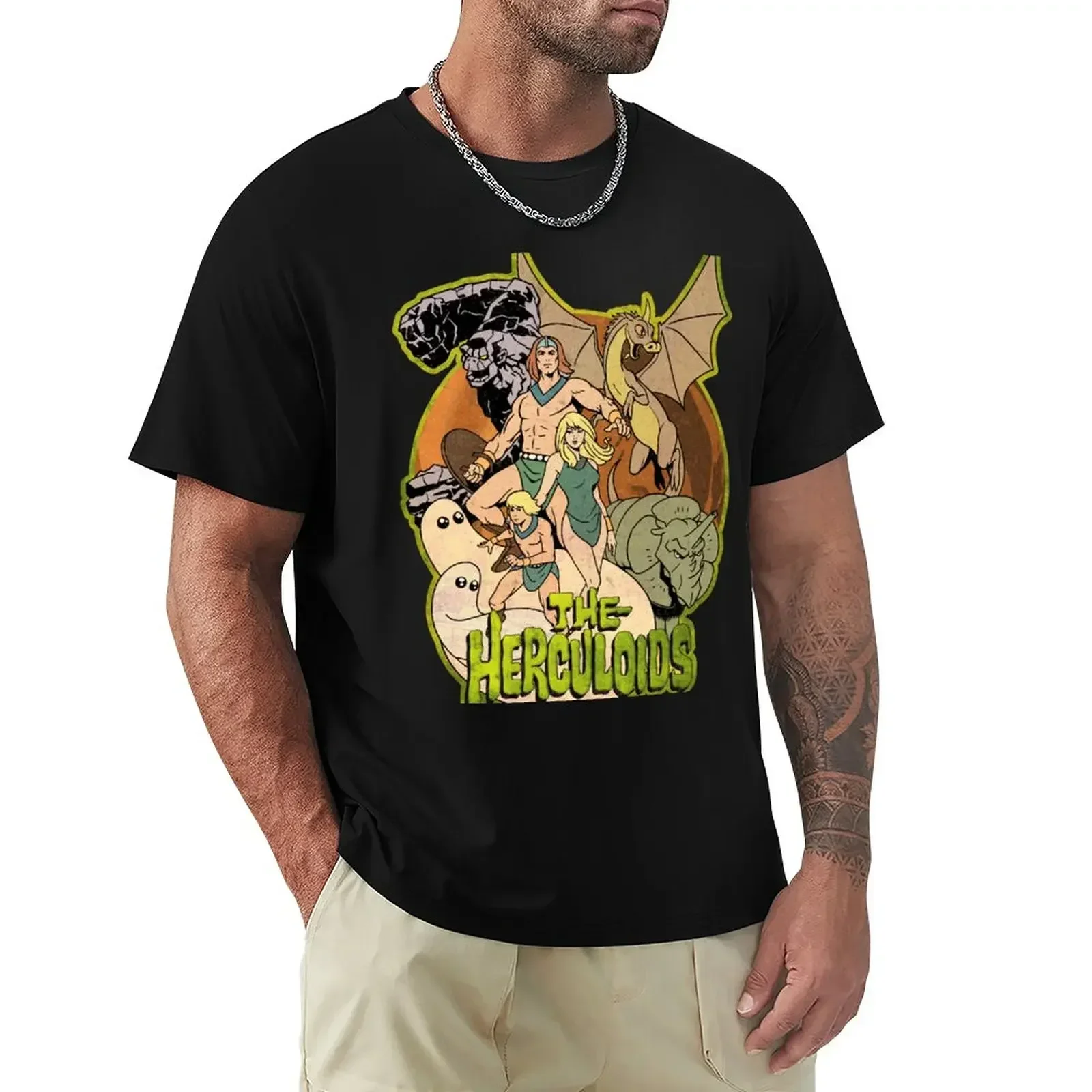 Tribute to The Herculoids, 60s Animation Characters Grouping T-Shirt śmieszne koszulki z krótkim rękawem duże i wysokie koszulki dla mężczyzn