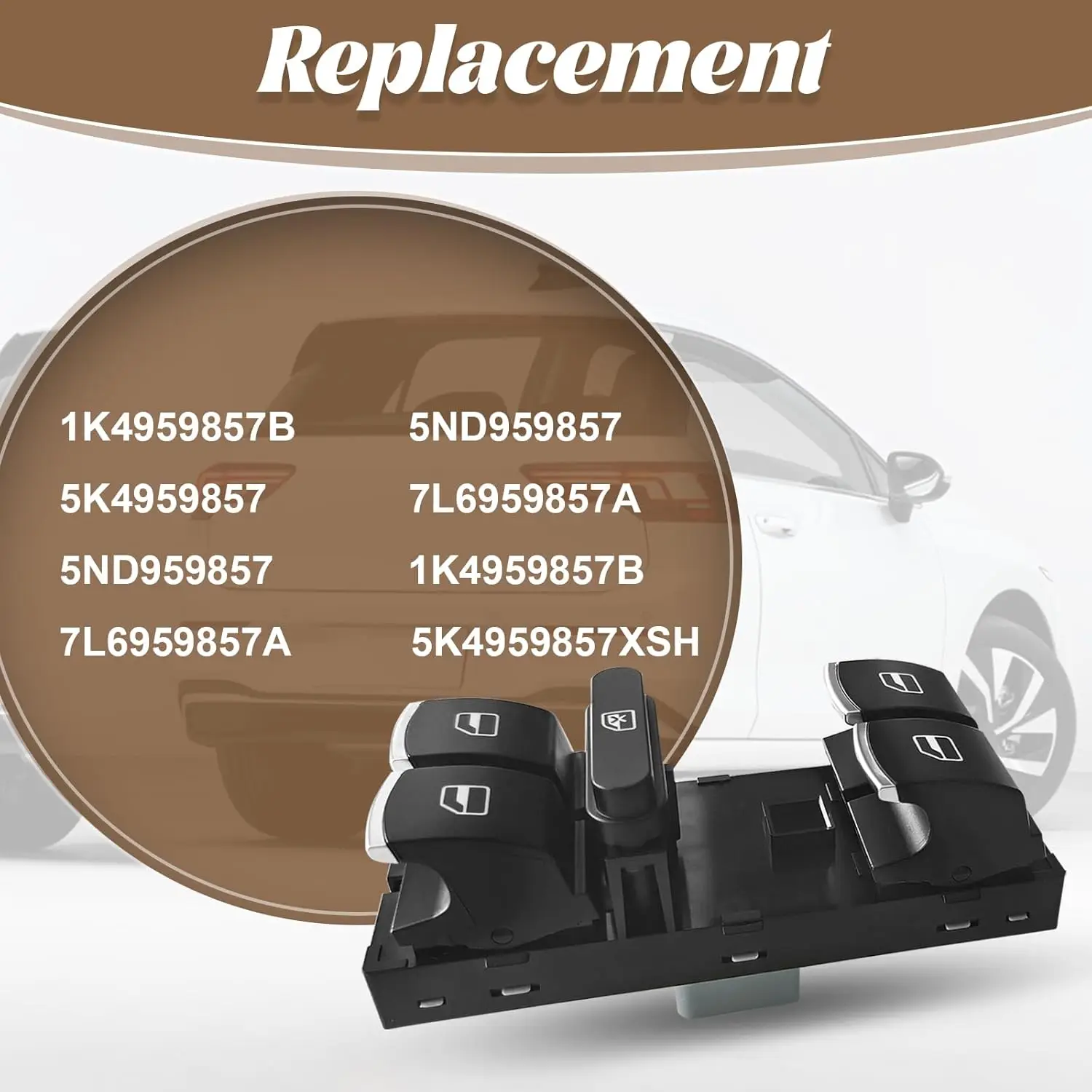 Master Power Window Switch Front Left Side 5ND959857 For Volkswagen VW Jetta Passat CC Golf Tiguan Touran 2005-2014 5K4959857 - view 5