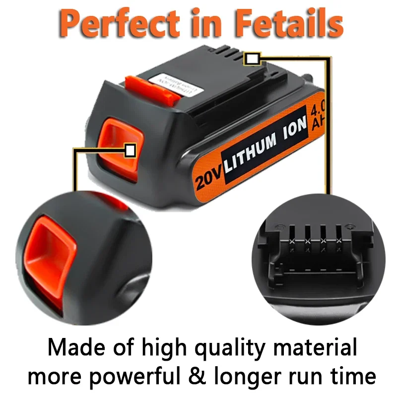LBXR20 18V 20V 3.0Ah 8.0Ah ليثيوم أيون استبدال البطارية لبلاك اند ديكر LB2X4020 LB20 BL2018 LBX20 GKC1825L GTC1850L20 STC1850