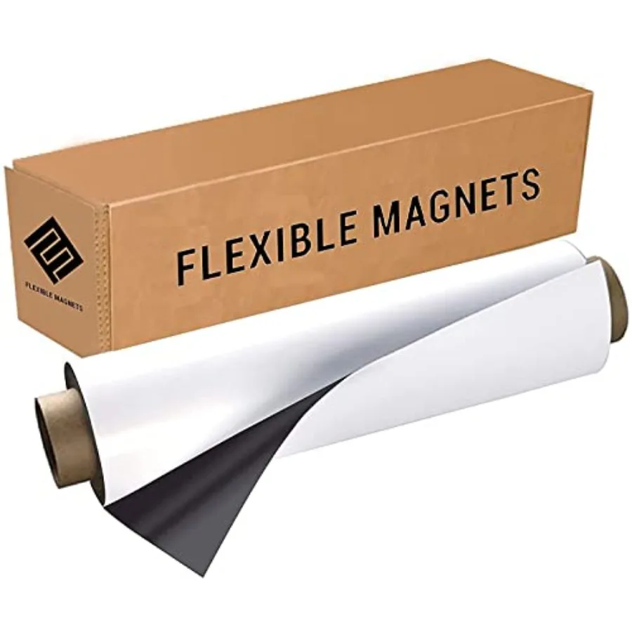 

Flexible Vinyl Roll of Magnet Sheets - White, Super Strong and Ideal for Crafts - Commercial Inkjet Printable 24" x 10 feet x 3