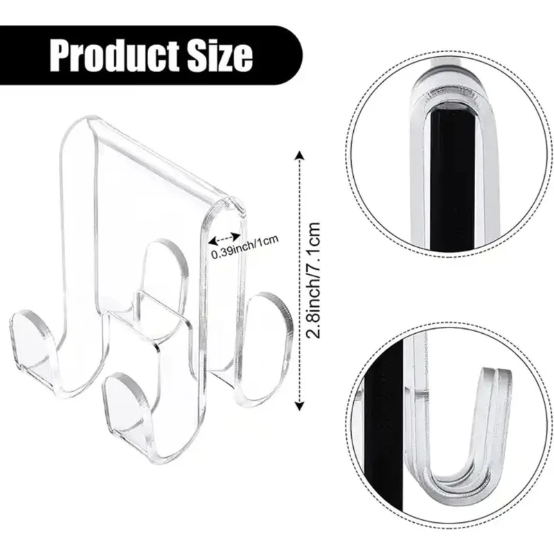Fácil instalação cabide chuveiro acrílico toalha roupas gancho transparente acessórios da porta do chuveiro do banheiro