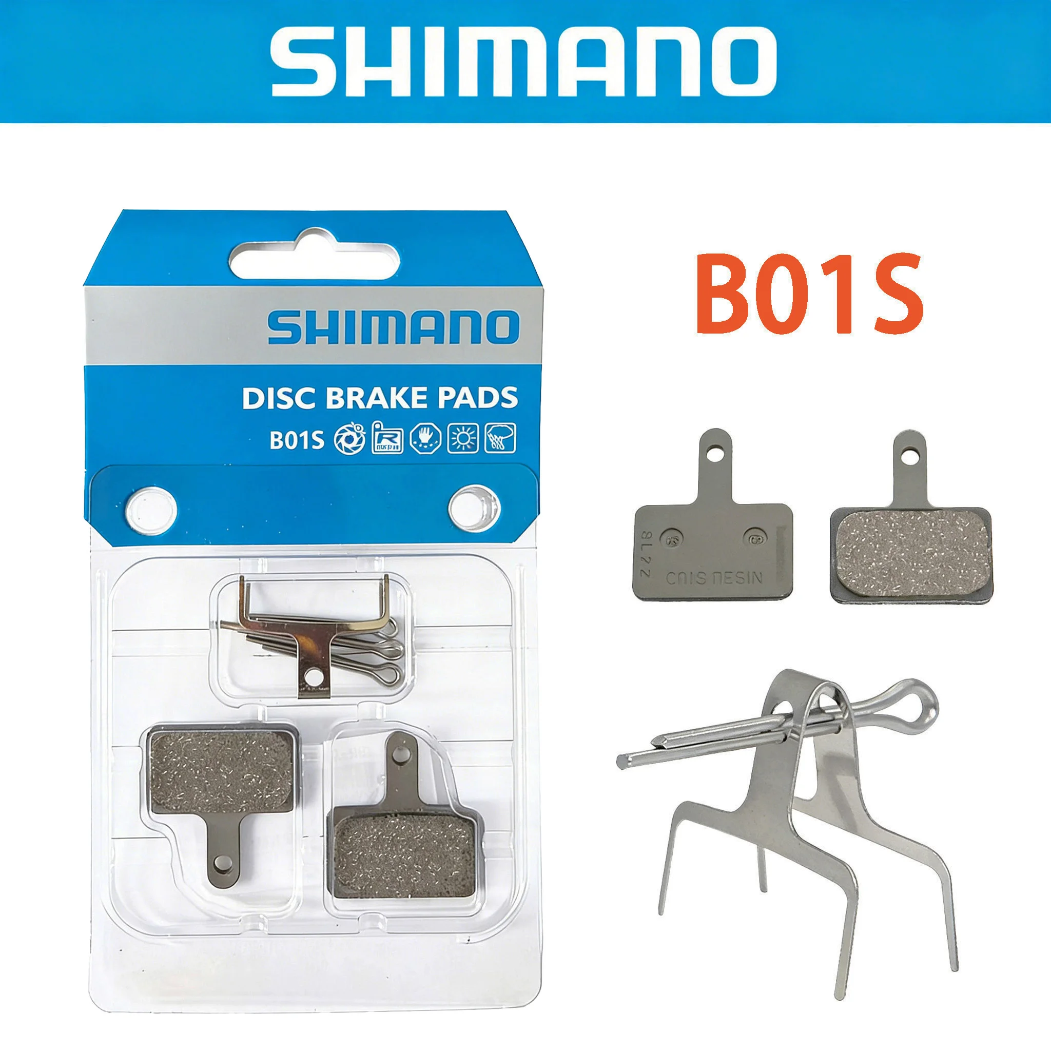 Shimano B01S Resin Brake Pads for Deore M395 M475 M525 M486 M446 T675 MTB Disc Brake, Cycling Replacement Accessories