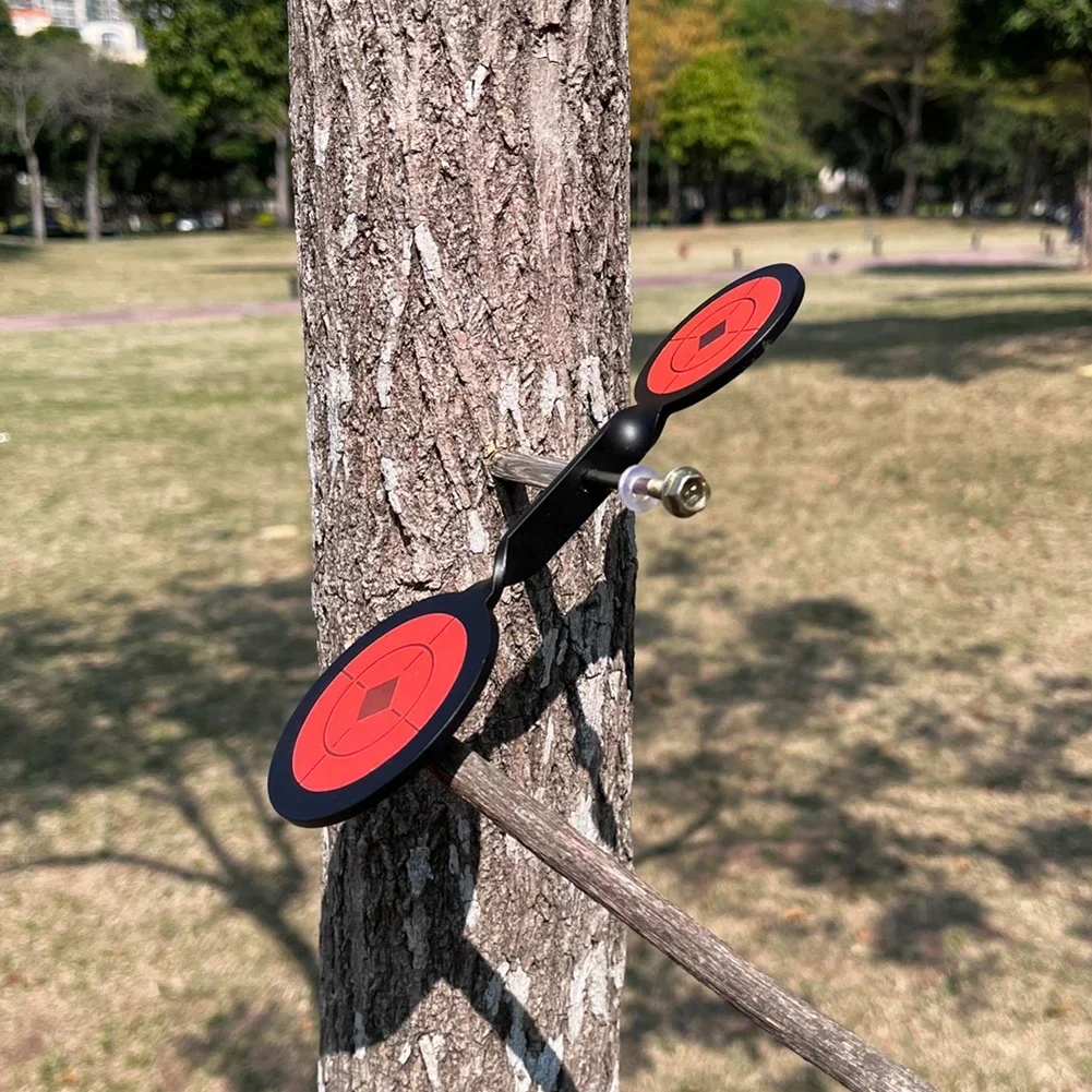 Spinners objetivo de disparo de objetivo de 3mm de espesor, reinicio automático, acero al carbono, doble Spinner, almohadilla de roación de 360 ° para caza