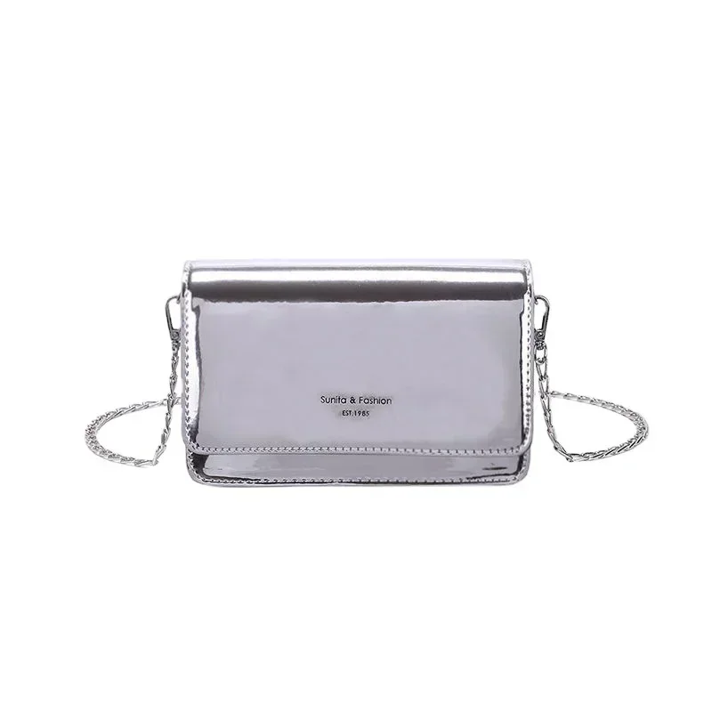 Borsa A tracolla quadrata da donna 2024 New Fashion Silver Bolso Mujer borsa A tracolla A catena femminile Y2k Shopping quotidiano Sac A Main