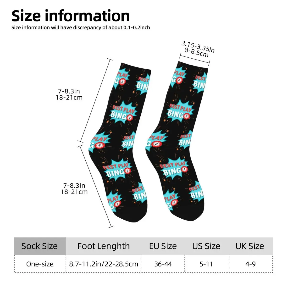 Happy Funny Male Men Socks Hip Hop Best Play Bingo Sock Polyester Sport Women Socks Spring Summer Autumn Winter