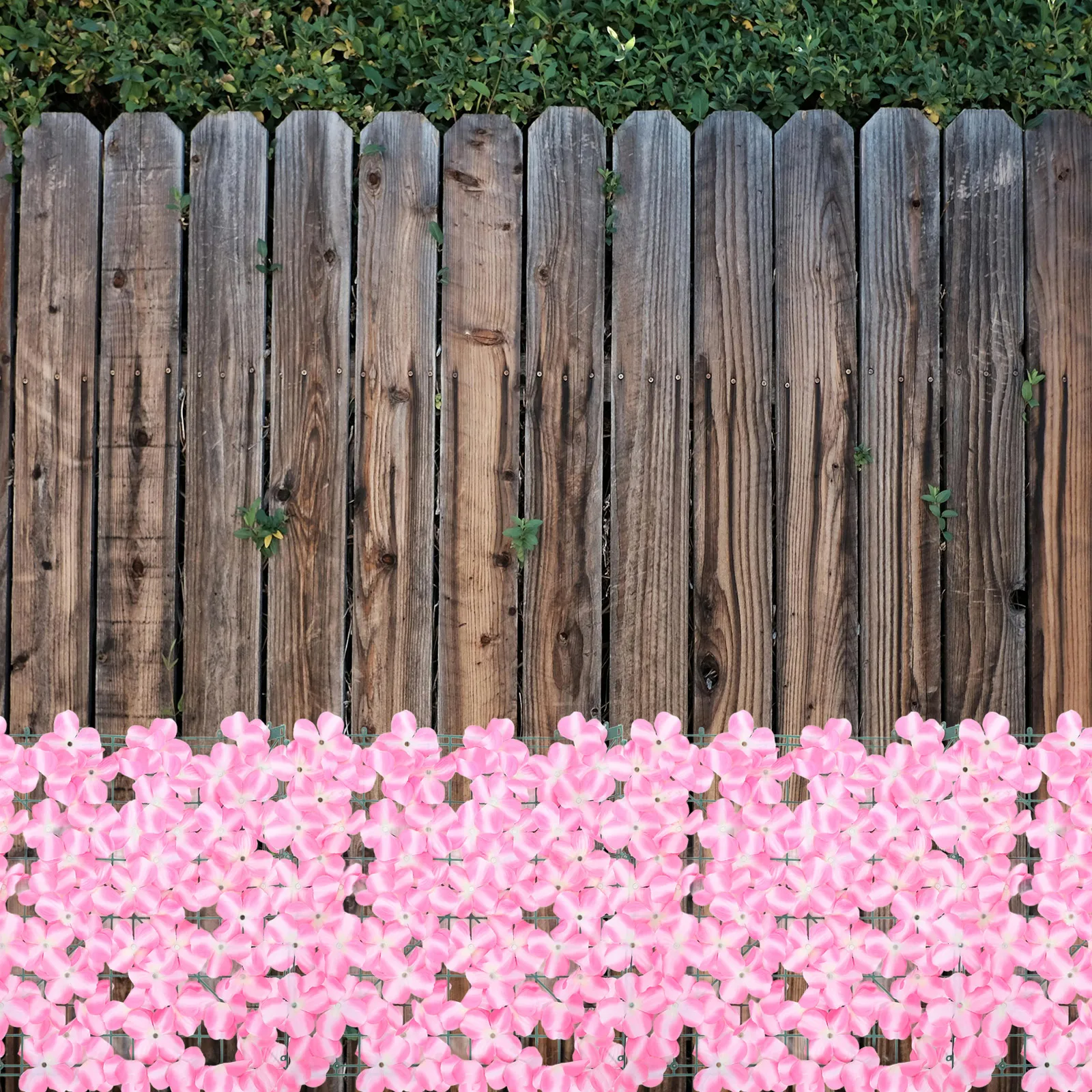 

Simulated Hedge Balcony Privacy Screens Artificial Screening with Flowers Leaf Decoration Plants