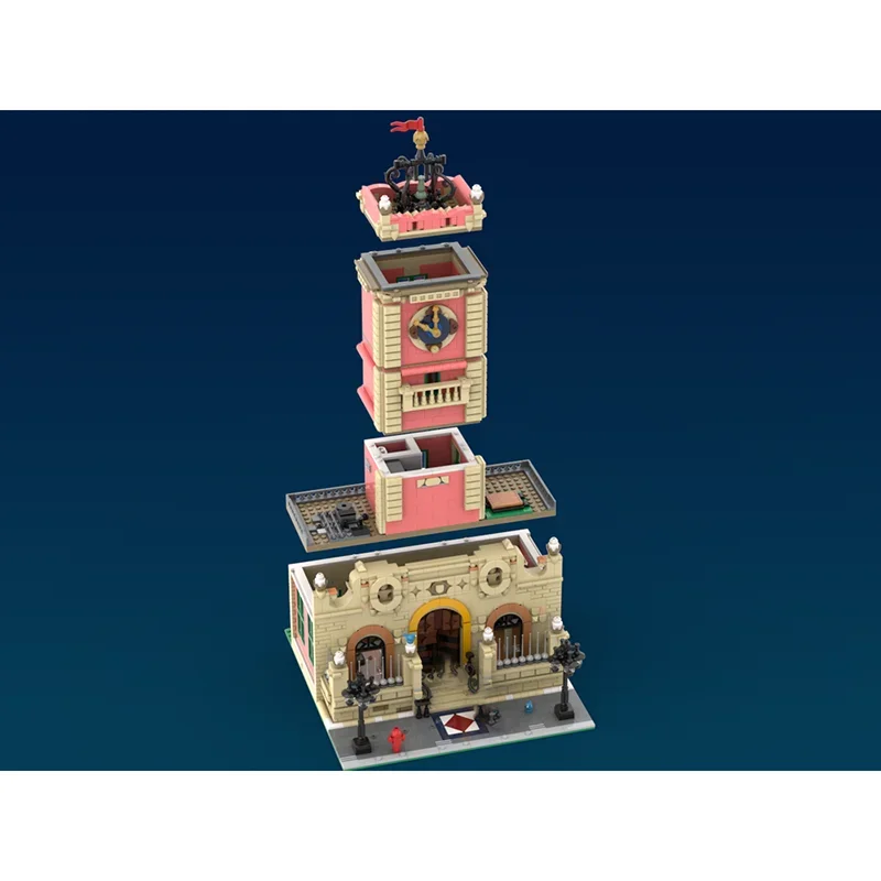Moc Building Blocks Vecchia città Clocktower Tecnologia Mattoni modulari Modello Regali Giocattoli di Natale Set fai da te Assemblaggio