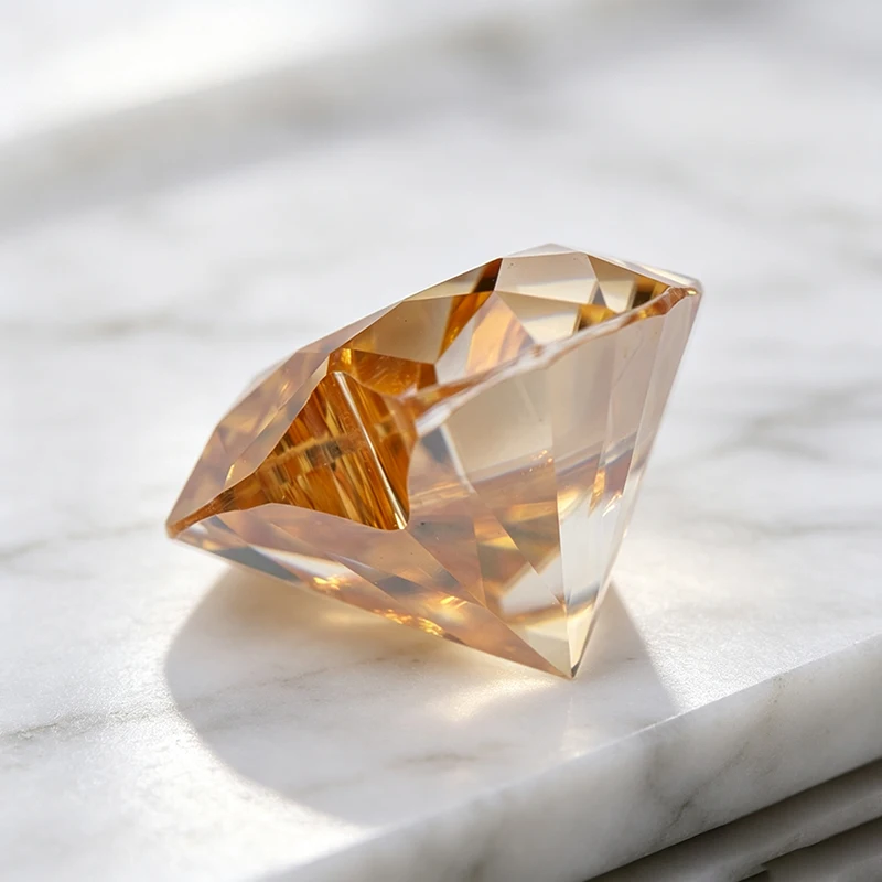 Moissanit-Stein Herzschliff Champagnerfarbe Anhänger Edelstein für DIY Schmuckherstellung Materialien Besteht Diamanttester mit Zertifikat – Detail 4