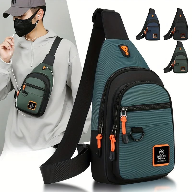 Fashion Men's Chest Bag Handbag Lightweight Nylon Fabric Crossbody Shoulder Bag Stylish Casual Men's Waist Packs Male Chest Bag