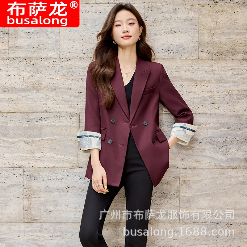 2025New بدلة على الموضة أنيقة المرأة عادية كم طويل سترة المهنية المرأة الرسمية سترة واحدة Workwear1831