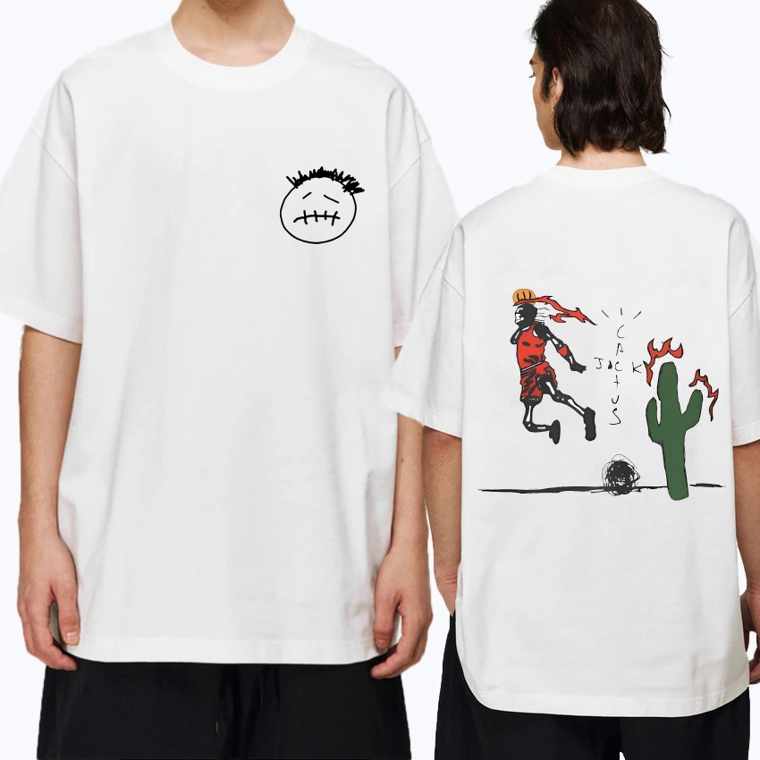 

Cactus Jack play basketball vintage T shirt 2024 New Unisex Oversized Hip Hop streetwear Men Women Cotton short sleeve T-shirts