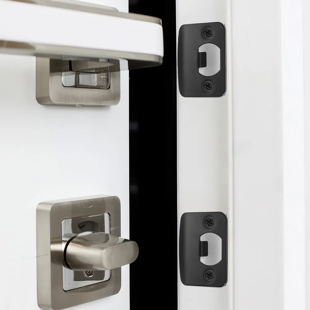 

2Pcs Door Lock Guide Deadbolt Strike Plates Stainless Steel Metal Door Striker Plates Replacement Easy Install for Home Office