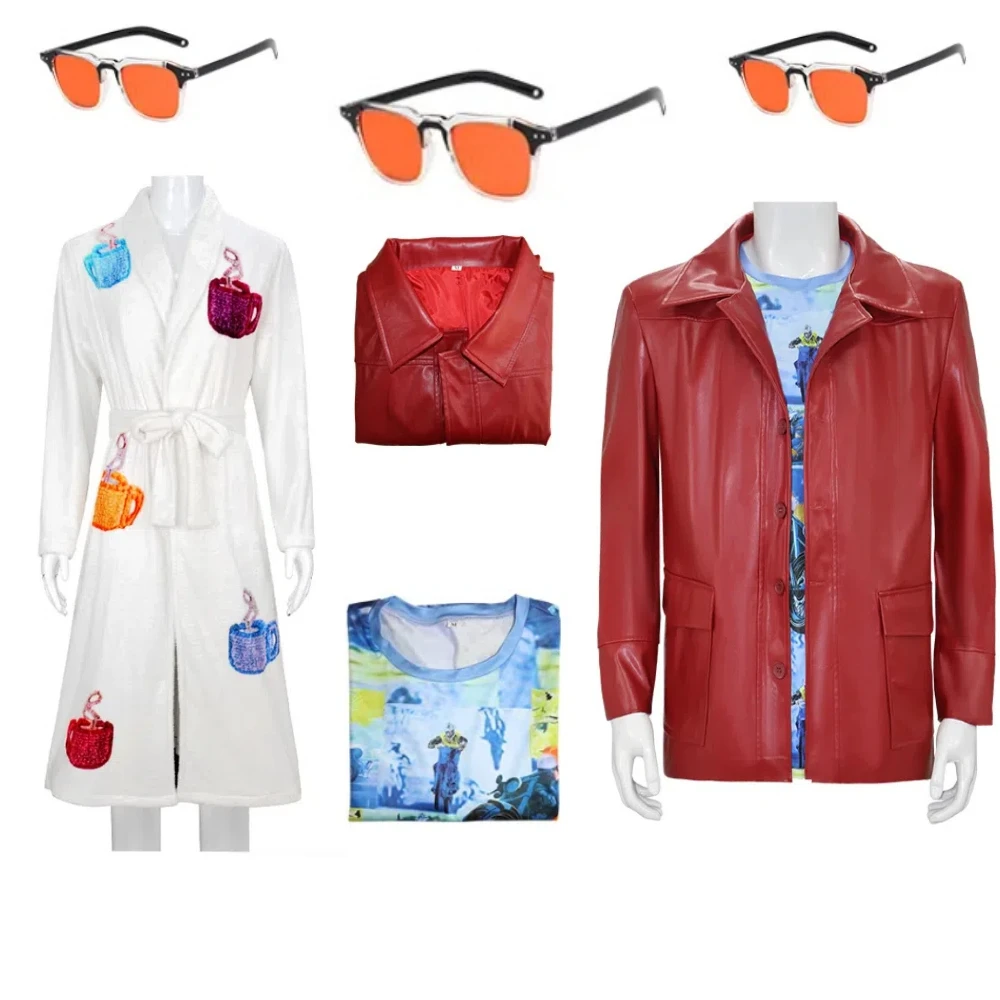 

Halloween Costume Fight Club Tyler Durden Leather Jacket Jacket Role Play Costume Fight Club TD Durden Bathrobe Costume Suit
