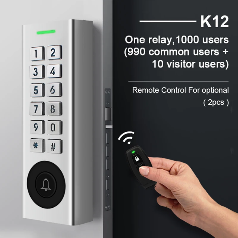 Secukey Metal Access Control Keypad Reader with Doorbell 125KHz EM Card Backlist Door Opener for Outdoor