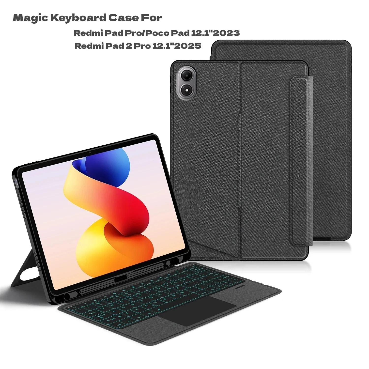 Magic Keyboard Case For Xiaomi Redmi Pad 2 Pro 12.1 inch 2025 Redmi Pad Pro Poco Pad 12.1