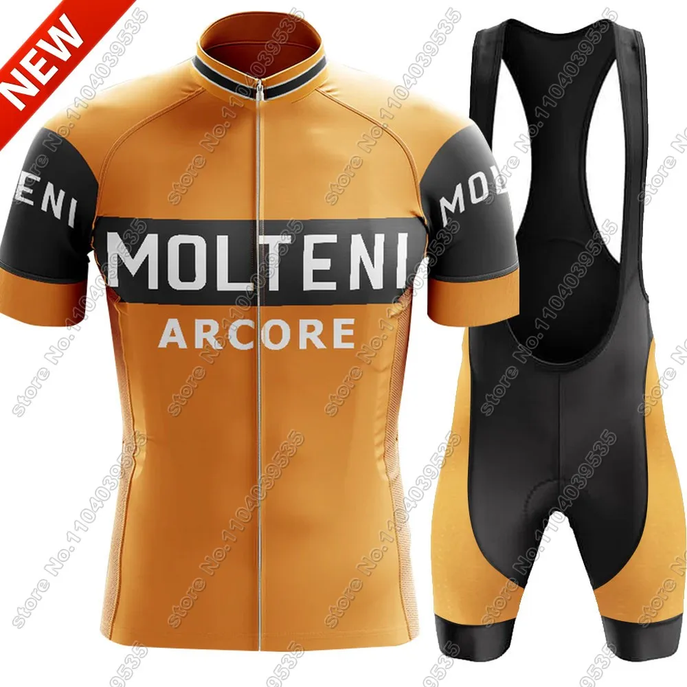 Retro Classic Team Cycling Jersey 2024 Set Summer Clothing Kits Men Road Bike Shirt Suit Bicycle Bib Shorts Maillot Ropa