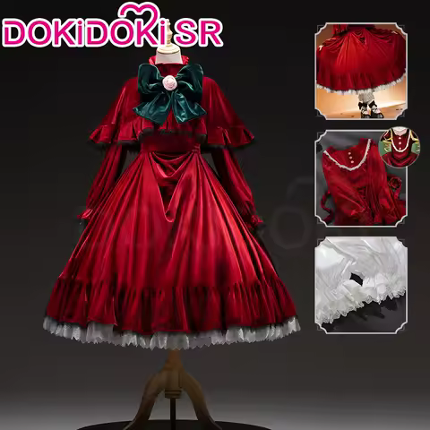 Shinku Cosplay Costume Anime Rozen Maiden Cosplay DokiDoki-SR Women Cute Red Dress Pure Ruby Cosplay Lolita Hat Wig Halloween