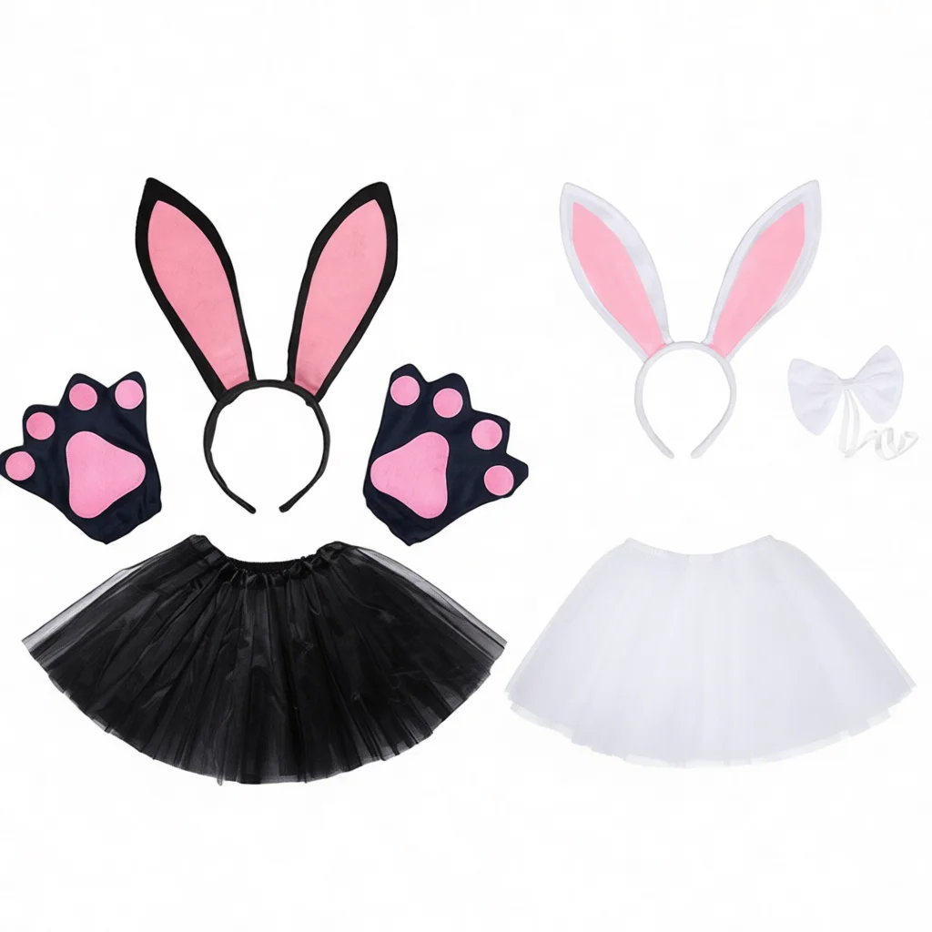 Halloween Costume Accessory Rabbit Ear Headband Set Cosplay Party Decoration Supplies For Children And Adult Women