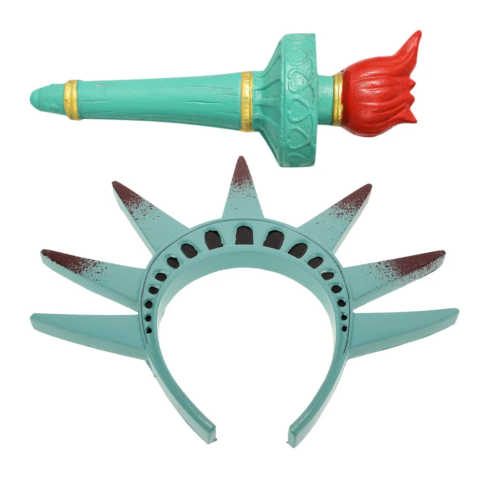 

1 Set Statue Of Liberty Crown Headband For Halloween Costume Party Accessory Patriotic Usa Theme Dress Up Prop Comfortable Fit
