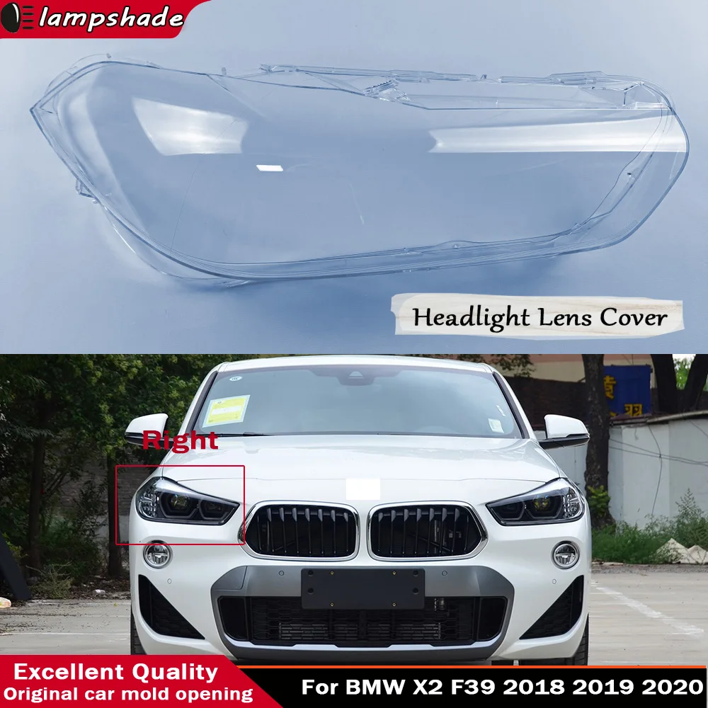 

Auto Car Transparent Lampshade Lamp Shell For BMW X2 F39 2018 2019 2020 Front Car Glass Lens Case Headlamp Caps Headlight Cover