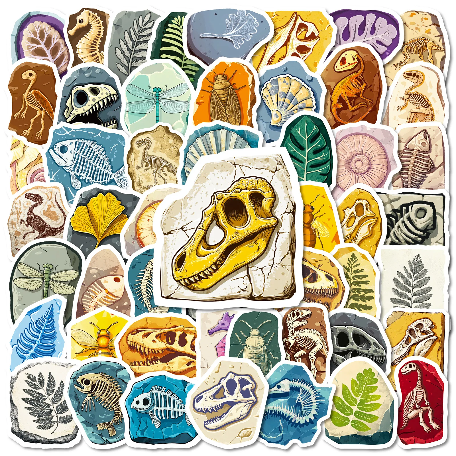 56 قطعة مخلوق الكرتون الأحفوري ملصقات مقاوم للماء ديناصور الحفريات الكتابة على الجدران الديكور DIY بها بنفسك الاطفال لعبة الثلاجة المحمول الغيتار الشارات
