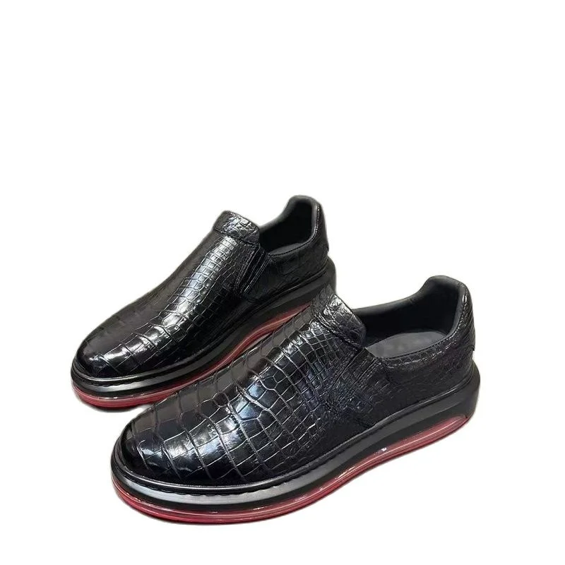 

2023 new arrival Fashion crocodile skin causal shoes men,real leather snakers PDD232