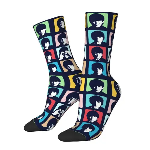 Imagen 2 del producto Calcetines con estampado divertido de Heavy Metal Rock The Beatle para hombres y mujeres, calcetines elásticos de verano Otoño Invierno