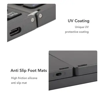 Bluetooth klávesnice Trojitě skládací bezdrátová klávesnice pro připojení více zařízení pro notebook, tablet, telefon, skládací Bluetooth klávesnice 8 nejlepší prodej Bezdrátová Bluetooth klávesnice - №2