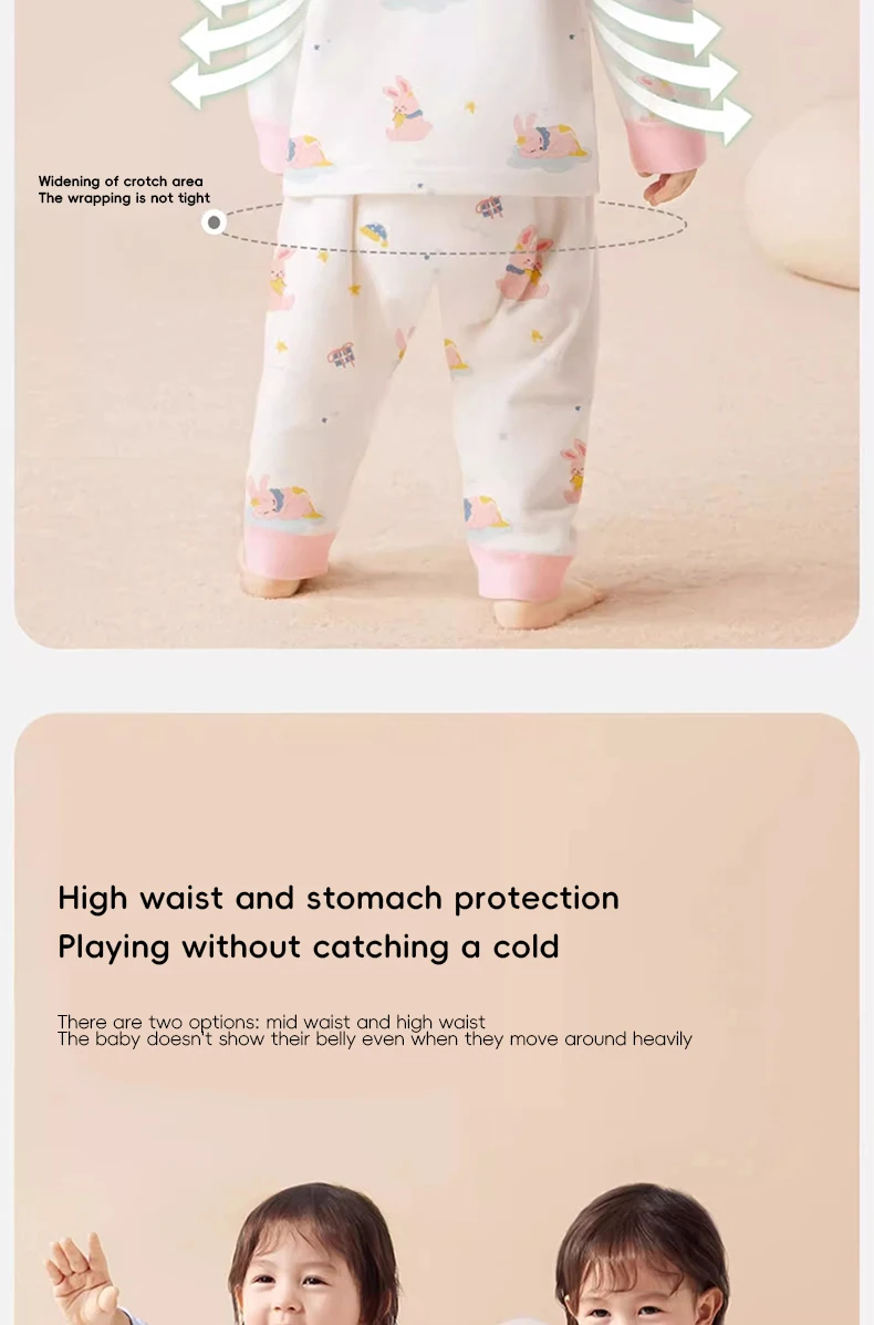 AIBEDIAL Baby-Pyjama-Set für Jungen, Herbst und Winter, langärmelig, hoch tailliertes Outfit, weicher Boden, Unterwäsche, zweiteilige Nachtwäsche für Kleinkinder – Detail 8