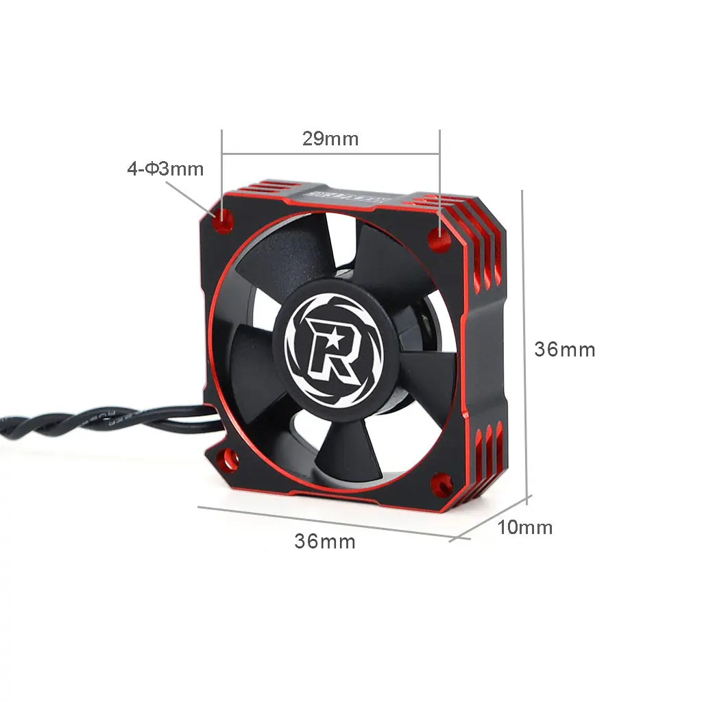Surpass Hobby Rocket-RC 30mm 40mm 50mm 25mm 35mm Metall Lüfter für RC Auto ESC Motor Wärmeableitung-V2 Version Rot & Schwarz – Detail 10