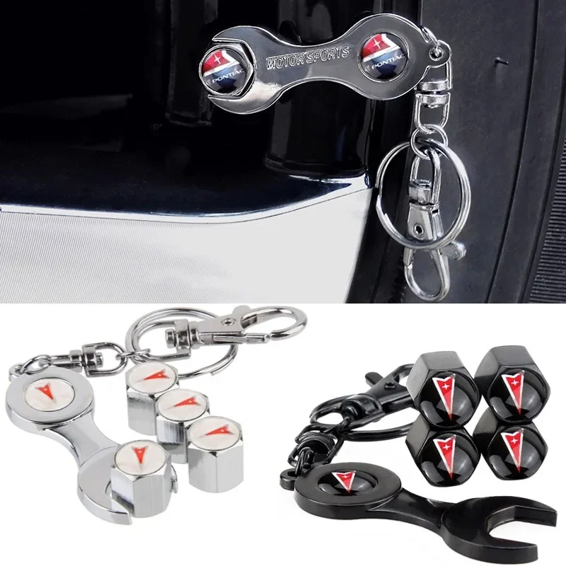 Car Styling Keychain Auto Wheel Tire Valve Stems Caps for Pontiac Firebird Sunfire Fiero Grand Am Bonneville Montana Vibe GTO G5