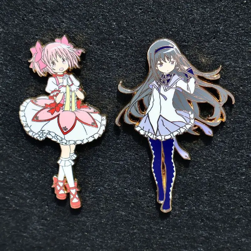 Anime Girl Soft Enamel Pin Badge Gold Tone Metal Brooch Colored Fill 1 Piece Choose From 2 Designs For Backpack Gift