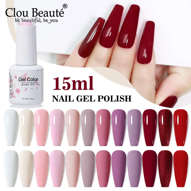 

Clou Beaute 15ml Color Series Gel Nail Varnish UV Gel Polish Nail Art Manicure Gellak Lacquer Vernis Semi Permanent Nail Gel Art