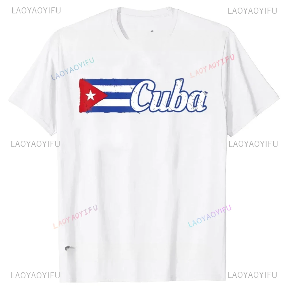 Funny Graphic Printed Cuban Flag Cuba T Shirts Summer Style Streetwear Short Sleeve T-shirt Harajuku Casual Loose Mens Clothing
