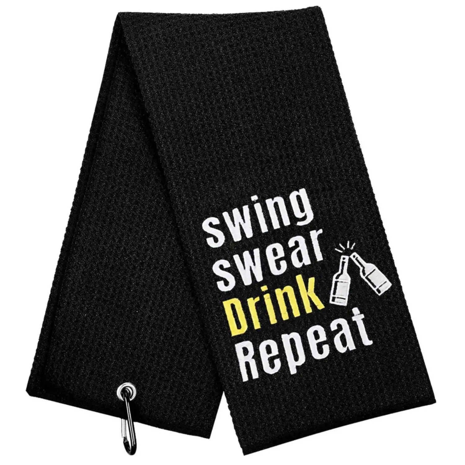 Funny Embroidered Microfiber Premium Golf Towel, Golf Accessories for Men Golfers Dad Boyfriend Husband Birthday Retirement