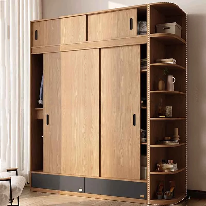 Multilayer Nordic Clothes Wardrobes Storage Metal Frame Sliding Bedroom Wardrobes Storage Room Szafa Na Ubrania Home Furniture