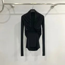 24ss Rick Graphic T Shirts Women Y2k Style Sexy Openwork Design Women Clothing 1:1High Quality