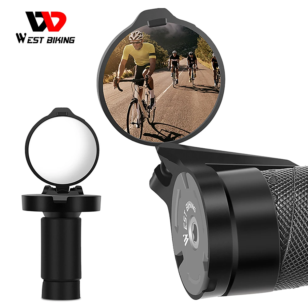 Cycling Rearview Mirror Convex Rotate MTB Bike Rearview Mirror Clear Handlebar End Portable Accessories for Outdoor Equipment