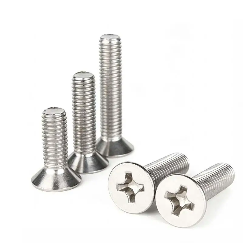 50-5pcs M1.6 M2 M2.5 M3 M4 M5 M6 304 Stainlessy Steel Cross Phillips Flat Countersunk Head Screw Bolts Length 3-65mm