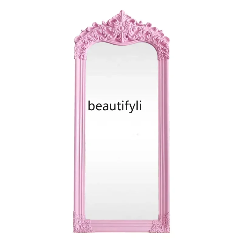 Yy Pink  full-length mirror clothing store, full-length mirror ins Muse selfie, decorative mirror