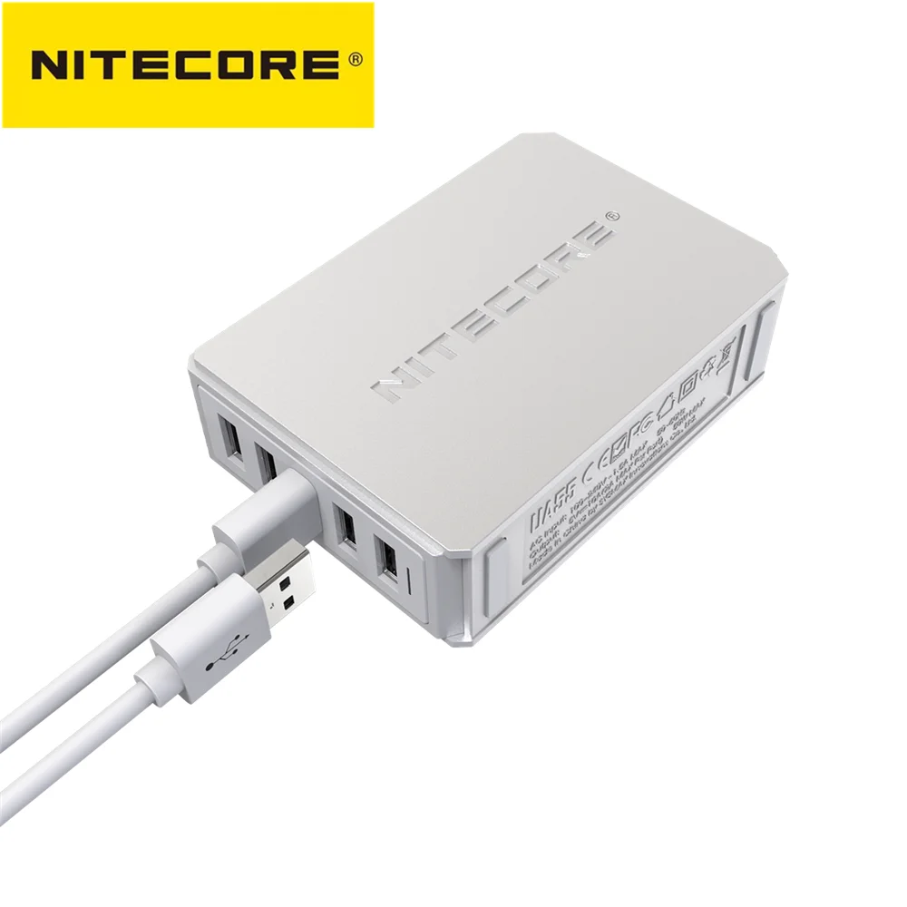 Оригинальное высокоскоростное зарядное устройство NITECORE UA55 с 5 USB-портами, 10 А, 55 Вт