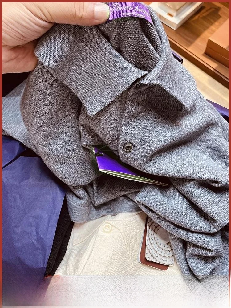 

Золото пропорционало! Осень-зима Busin High End Silk Long Sve Мужской вязаный шерстяной кардиган Свитер Мягкий обычный...